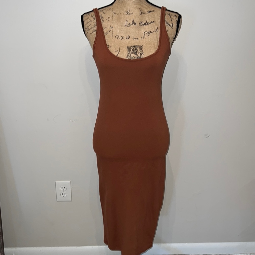 Forever 21 Nude Midi Bodycon Dress